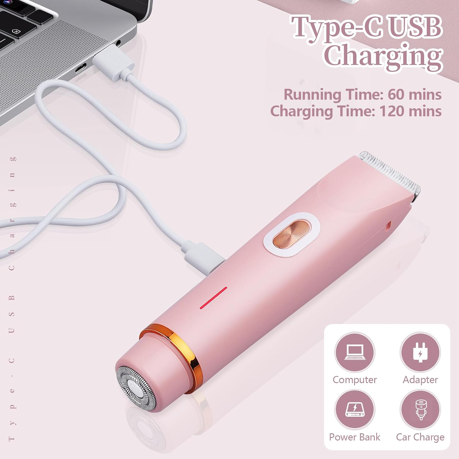 2-in-1 Dual Head Electric Shaver for Women | Waterproof USB Rechargeable Razor