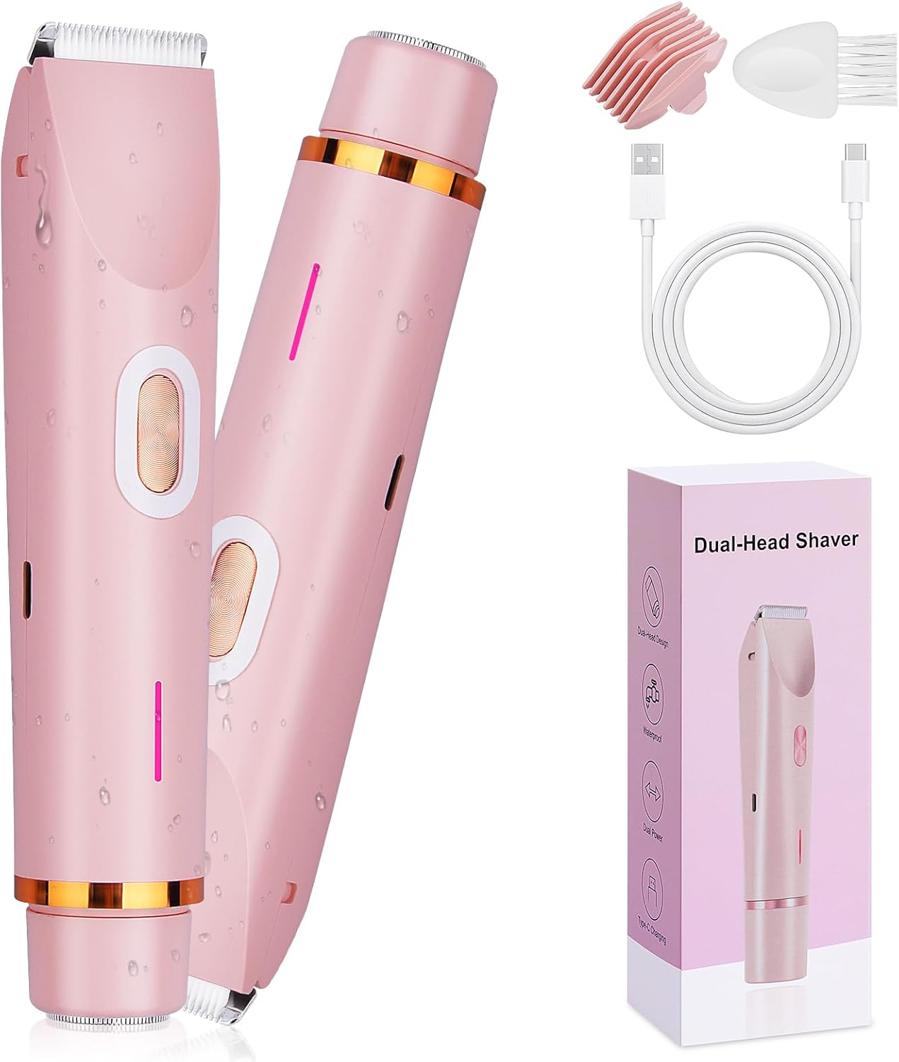 2-in-1 Dual Head Electric Shaver for Women | Waterproof USB Rechargeable Razor
